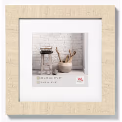 Walther Design HO330W, Cornice per foto singola, Legno, Crema, Bianco, 18 x 18 cm, Quadrato, 344 mm