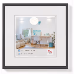 Walther Design KV220B, Cornice per foto singola, Vetro, Plastica, Nero, Parete, 13 x 13 cm, Rettangolare