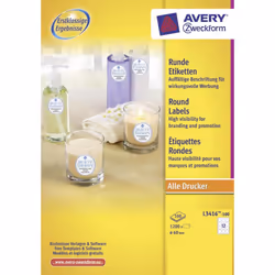 Avery L3416-100, Bianco, Etichetta per stampante autoadesiva, A4, Carta, Laser/Inkjet, Permanente