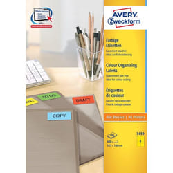 Avery 3459 etichetta per stampante Giallo Etichetta per stampante autoadesiva