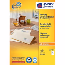 Avery LR3424, Bianco, 100 fogli, 105 mm, 48 mm, 1200 pz