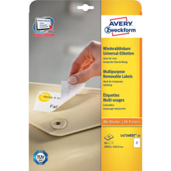 Avery Etichette rimovibili ecologiche, certificate FSC - stampanti Laser - 199,6x143,5- 25 ff