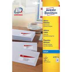 Avery J4791-25 etichetta autoadesiva Rettangolo con angoli arrotondati Permanente Bianco 1200 pz