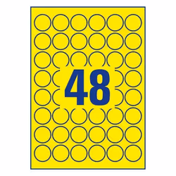 Avery L6128-20 etichetta autoadesiva Cerchio Permanente Giallo 20 pz