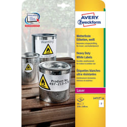 Avery L4717-20 etichetta autoadesiva Rettangolo con angoli arrotondati Permanente Bianco 40 pz