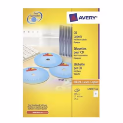Avery L7676-100, Bianco, Etichetta per stampante autoadesiva, A4, Carta, Laser, Permanente