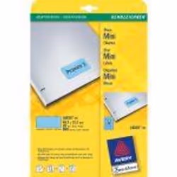Avery Mini-labels, Blue 45,7 x 21,2mm (20), 20 fogli, 45,7 x 21,2mm