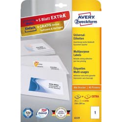 Avery 6119 etichetta autoadesiva Rettangolo Permanente Bianco 30 pz