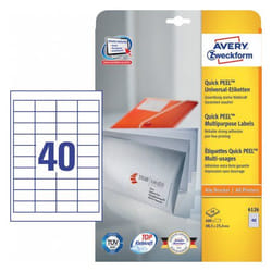 Avery 6126 etichetta autoadesiva Rettangolo Permanente Bianco 400 pz