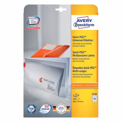 Avery 6126 etichetta autoadesiva Rettangolo Permanente Bianco 400 pz
