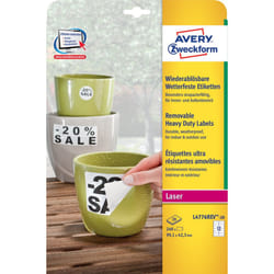 Avery L4776REV-20 etichetta autoadesiva Rettangolo con angoli arrotondati Permanente Bianco 240 pz
