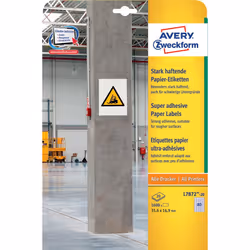 Avery L7872-20 etichetta autoadesiva Rettangolo Permanente Bianco 1600 pz