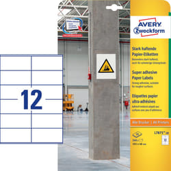 Avery L7875-20 etichetta autoadesiva Rettangolo Permanente Bianco 240 pz
