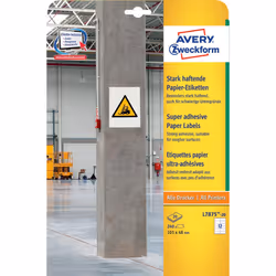 Avery L7875-20 etichetta autoadesiva Rettangolo Permanente Bianco 240 pz