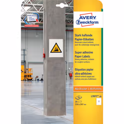 Avery L7877-20, Bianco, Rettangolo, Permanente, Carta, 210 mm, 297 mm