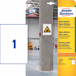 Avery L7877-20 etichetta autoadesiva Rettangolo Permanente Bianco 20 pz