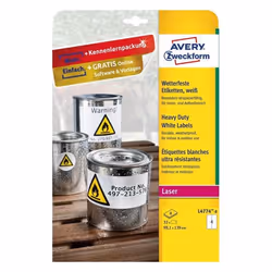 Avery L4774-8 etichetta per stampante Bianco Etichetta per stampante autoadesiva