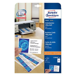 Avery C32010-25 biglietto da visita Laser/Inkjet Cartoncino Bianco