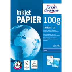 Avery Bright White Inkjet Papier A4 500 Sheets carta inkjet A4 (210x297 mm) Satinata opaca 500 fogli Bianco