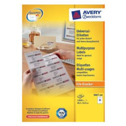 Avery 3667-200 etichetta autoadesiva Bianco 12800 pz