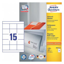 Avery 3669-200 etichetta autoadesiva Rettangolo Permanente Bianco 3000 pz