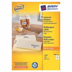 Avery 3484-200, Bianco, Carta, 200 fogli, 105 mm, 37 mm, Scatola