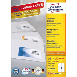 Avery 3483-200 etichetta autoadesiva Rettangolo Permanente Bianco 880 pz