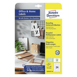 Avery LR3475-10 etichetta autoadesiva Rettangolo Permanente Bianco 240 pz