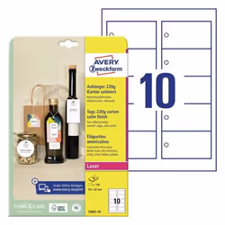 Avery T2001-10 etichetta non adesiva 100 pz Bianco Rettangolo - Vista aggiuntiva 4