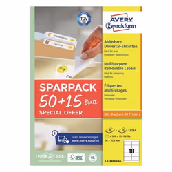 Avery L4744REV-65 etichetta per stampante Bianco Etichetta per stampante autoadesiva