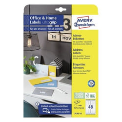 Avery 7636-10 etichetta autoadesiva Rettangolo Permanente Bianco 480 pz