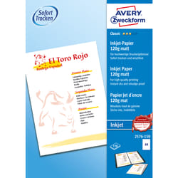 Avery 2576-150 carta inkjet A4 (210x297 mm) Opaco 150 fogli Bianco