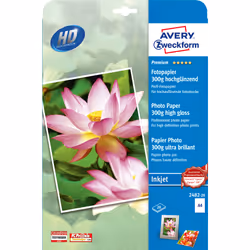 Avery Premium Inkjet, A4, 300g, Molto lucida, 300 g/m², Ad inchiostro, A4, Bianco, 20 fogli