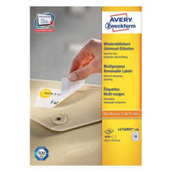Avery L4736REV-100 etichetta autoadesiva Rettangolo con angoli arrotondati Rimovibile Bianco 4800 pz