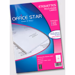 Office Star OS43483, Blanc, Rectangle, Permanent, 105 x 148,5, A4, Papier