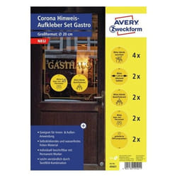 Avery 49401 etichetta autoadesiva Cerchio Permanente Nero, Giallo 12 pz
