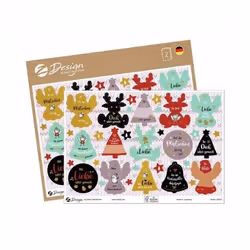 Avery 54615, Carta, Multicolore, Modello natalizio, Rimovibile, Carta, Bambino/Bambina