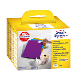 Avery AS0722540 etichetta autoadesiva Rettangolo Rimovibile Bianco 1000 pz