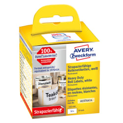Avery A1976414 etichetta autoadesiva Rettangolo con angoli arrotondati Permanente Bianco 50 pz
