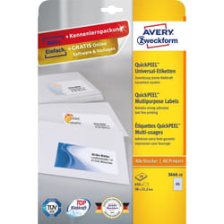 Avery 3666-10 etichetta autoadesiva Rettangolo Permanente Bianco 650 pz
