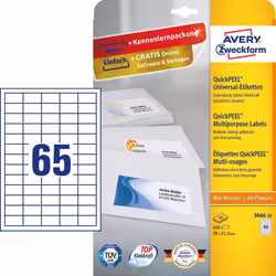 Avery 3666-10 etichetta autoadesiva Rettangolo Permanente Bianco 650 pz - Vista aggiuntiva 4