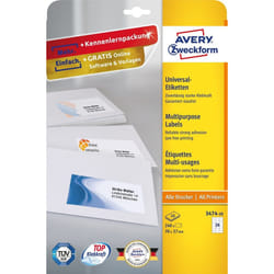 Avery 3474-10 etichetta autoadesiva Rettangolo Permanente Bianco 240 pz
