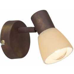 Brilliant Luca 35810/56 - Faretto da parete, 1 lampadina E14 max. 40 W, in metallo e vetro, colore: Rame anticato/champagne, reflektor, marrone