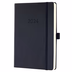 Sigel C2410, Diario personale, Nero, Monocromatico, Bianco, A5, 400 fogli