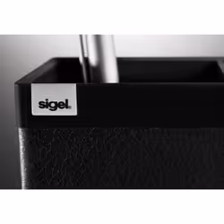 Sigel cintano : S portapenne Finta pelle, Plastica Nero
