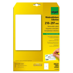 Sigel LA230 etichetta autoadesiva Rettangolo con angoli arrotondati Rimovibile Bianco 25 pz