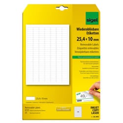 Sigel LA202 etichetta autoadesiva Rettangolo con angoli arrotondati Rimovibile Bianco 4725 pz