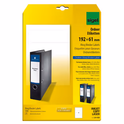 Sigel LA430, Bianco, Etichetta per stampante non adesiva, A4, Laser/Inkjet, 19,2 cm, 6,1 cm