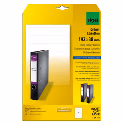 Sigel LA410, Bianco, Etichetta per stampante non adesiva, A4, Laser/Inkjet, Rettangolo, 3,8 cm