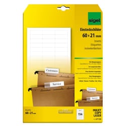 Sigel LP720 etichetta non adesiva 156 pz Bianco Rettangolo